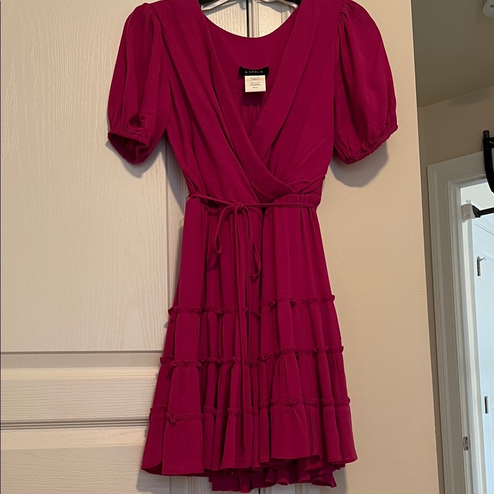B Darlin Magenta Wrap Mini Dress